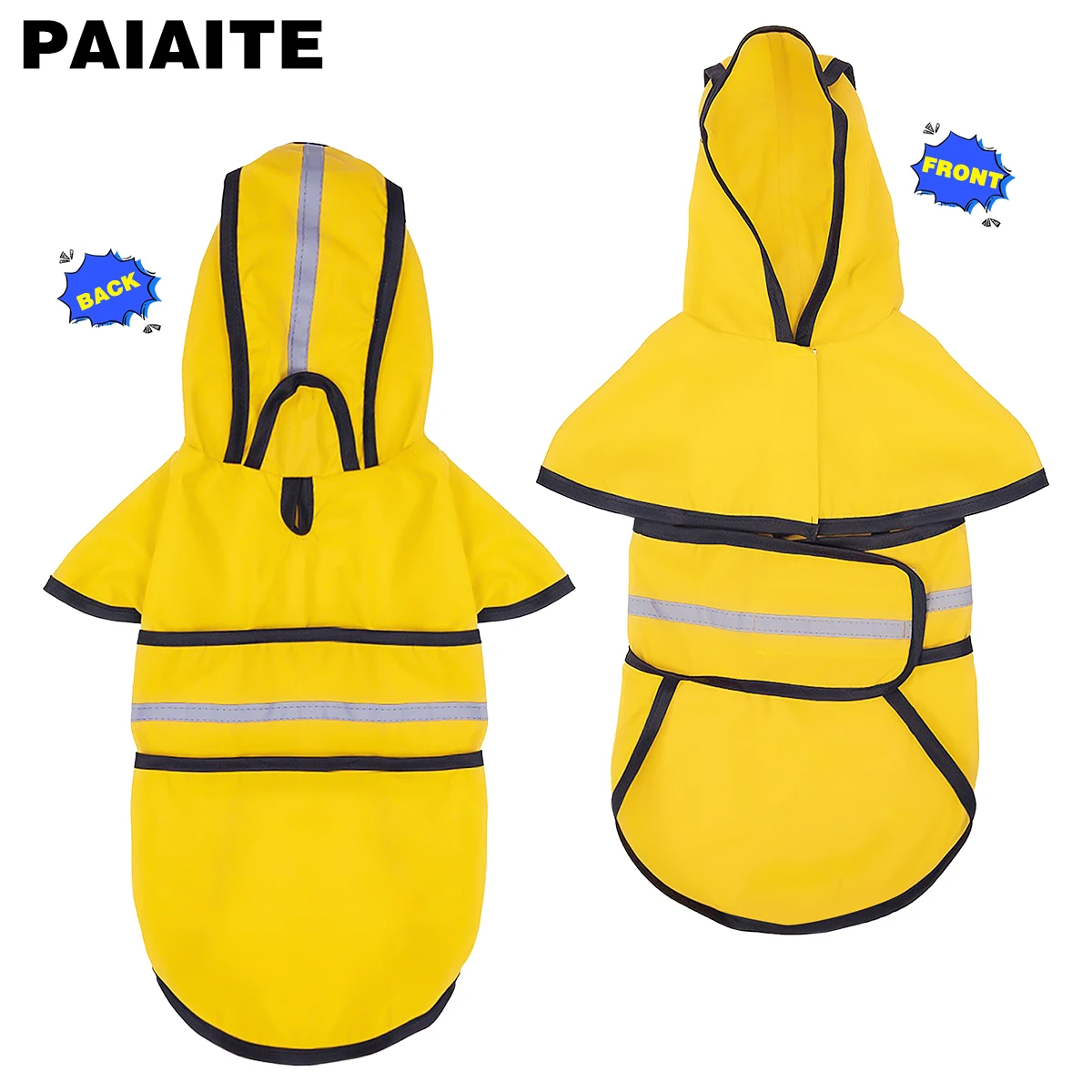 Dog Raincoat Hooded Poncho Adjustable