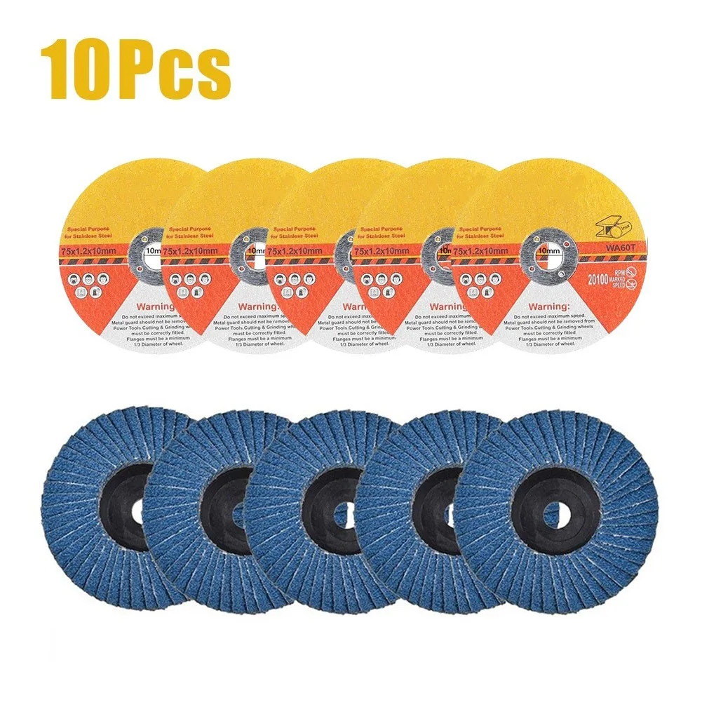 10pcs 3 Inch 75mm Flap Discs Sanding Discs Grinding Wheels Cutting Disc Circular Resin Saw Blade For Angle Grinder Abrasive Tool 10pcs mk7 mk8 nozzle 0 2 0 3 0 4 0 5 0 6 0 8 1 0 mm copper extruder threaded 1 75mm filament head brass nozzle 3d printers parts