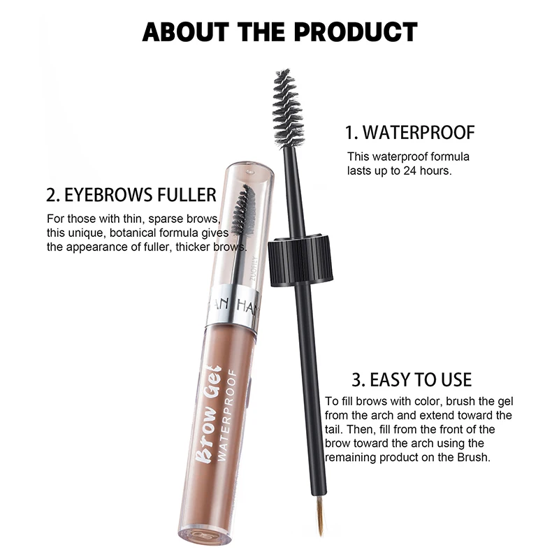 8 Color Liquid Eyebrow Cream Gel Waterproof Not easy to smudge Dyeing Eyebrow Tattoo Tint Double Head With Eyebrow Mascara Brush 6