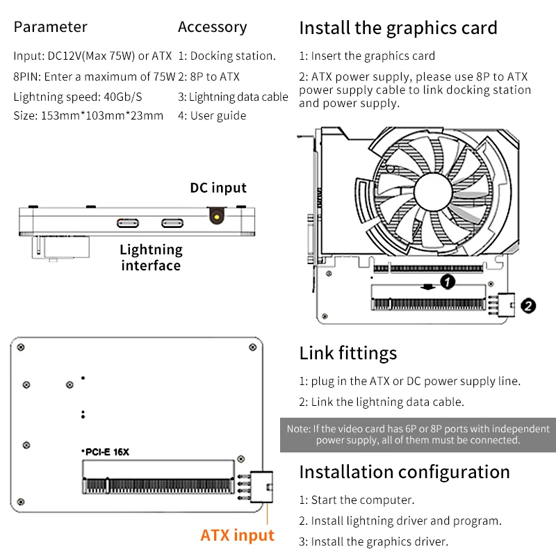 Thunderbolt dc atx th3p4 mini gpu doca