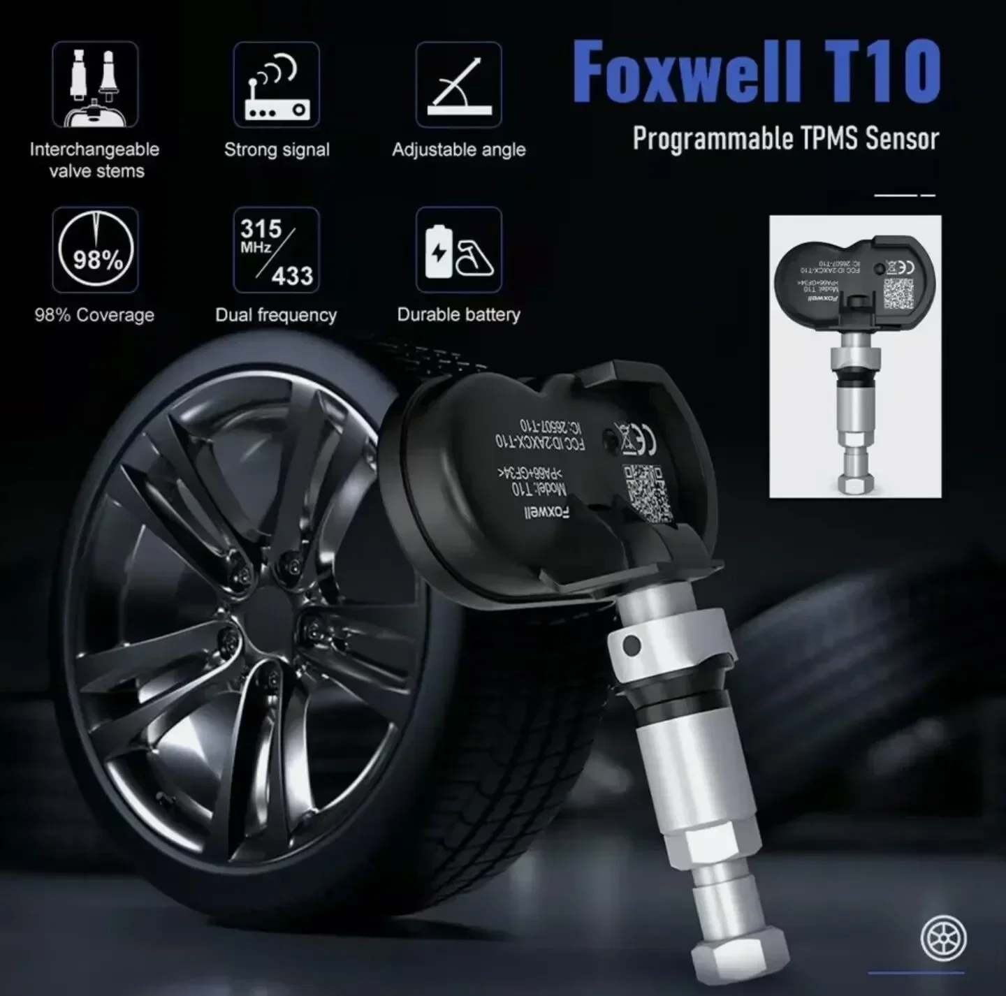 Foxwell T10 MX-Sensor TPMS 2 in 1 433MHz 315MHZ OE Universal Activate Programming Tire Pressure Monitor Test Repair Tools