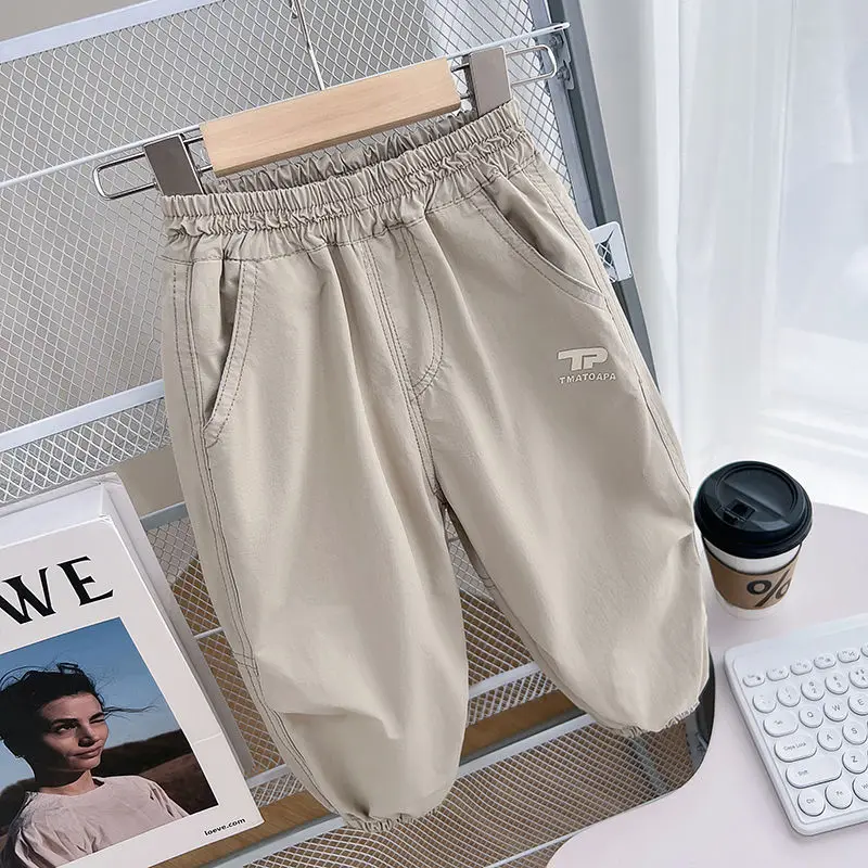 2-10Y Boys Thin Ice Silk Pants Summer New Children's Elastic Mosquito proof Quick Drying Pants kid Boys' Handsome Leggings