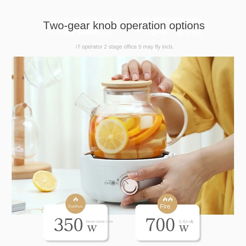 220V 1L Electric Health Preserving Pot Glass Water Boiling Kettle Teapot Fruit Tea Dessert Cooking Pot Multi Cooker 4