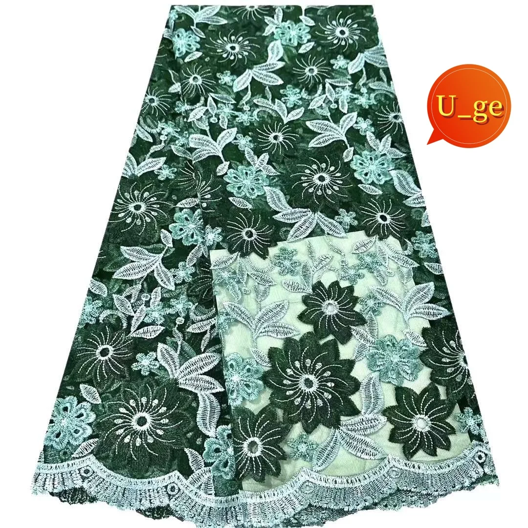 5Yards Latest Best Quality Delicate Austria Very Soft Embroidered Tulle lace Fabric For Party Evening Dress U_GE5838