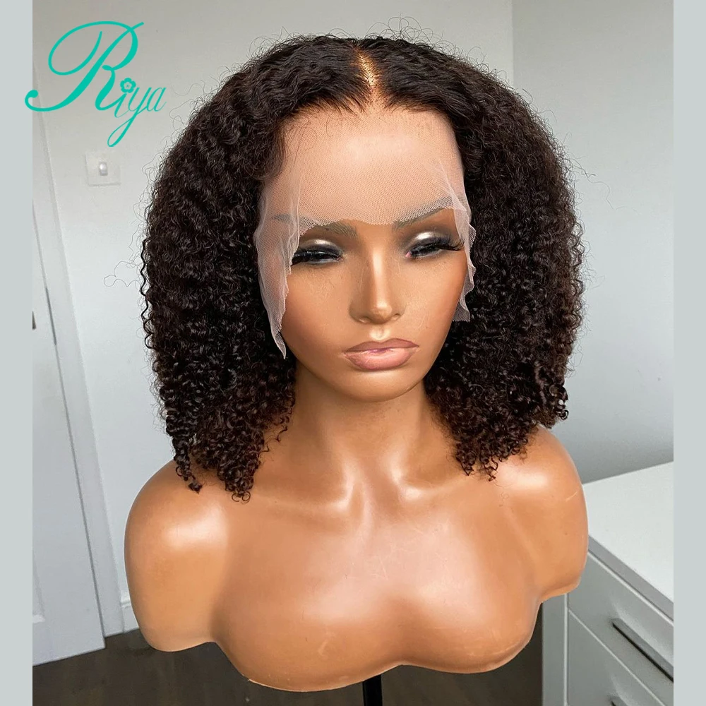 Afro Kinky Curly 13x4 Lace Front Wig Human Hair Brazilian Remy 4x4 Lace Closure Wig With Baby Hair 250%Human Wigs For Women