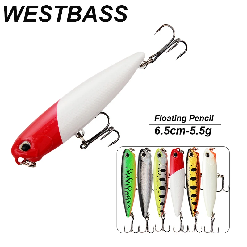 WESTBASS1PXNoisyPencilLures65mm55gFloatingFishingBaits