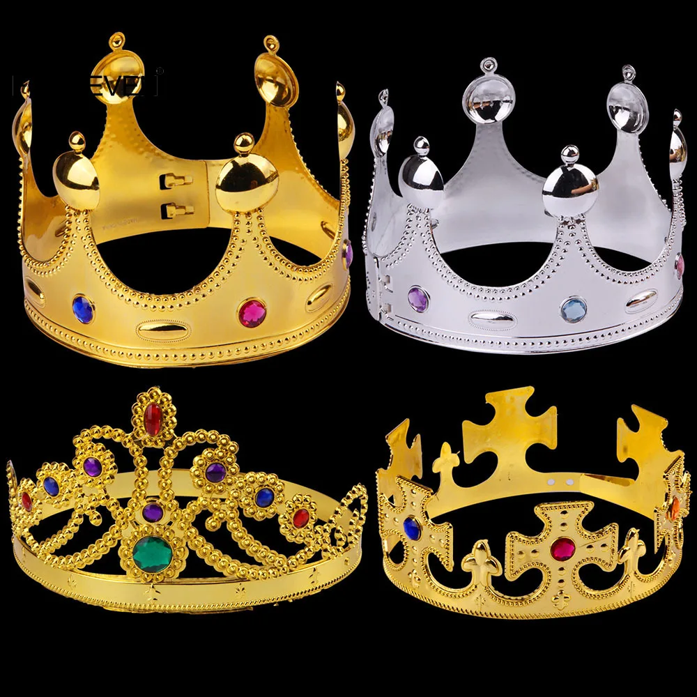 PlasticRoyalKingCrownsTiarasPrincessDiademSceptreAdultsKids