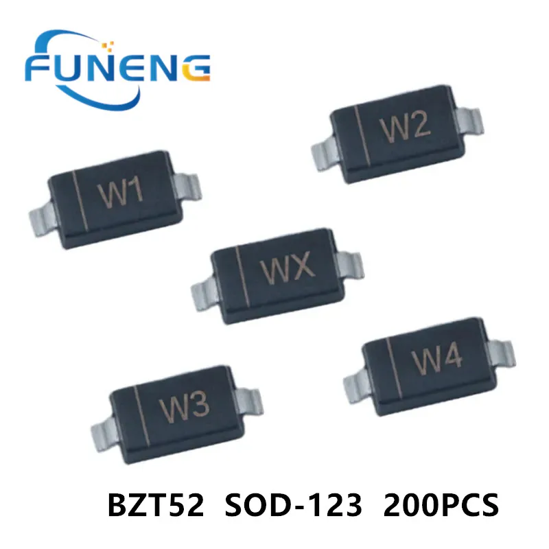 200 Pz Bzt52C Smd Diodo Zener Muslimyw7 Muslimyw8 Muslimah W9 Muslimwa Muslimb Muslimah Wc Muslimd Sod-123