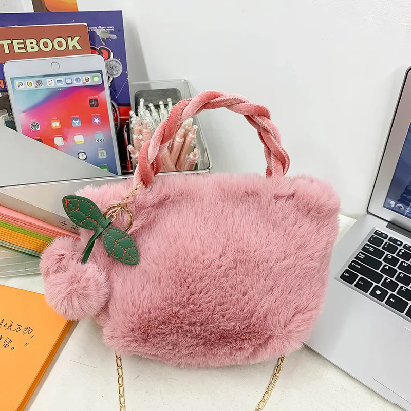 

Женская наплечная сумка из искусственного меха, мягкая плюшевая женская сумка-мешок, вечерний клатч, сумочка, женская маленькая пушистая сумка через плечо с цепочкой