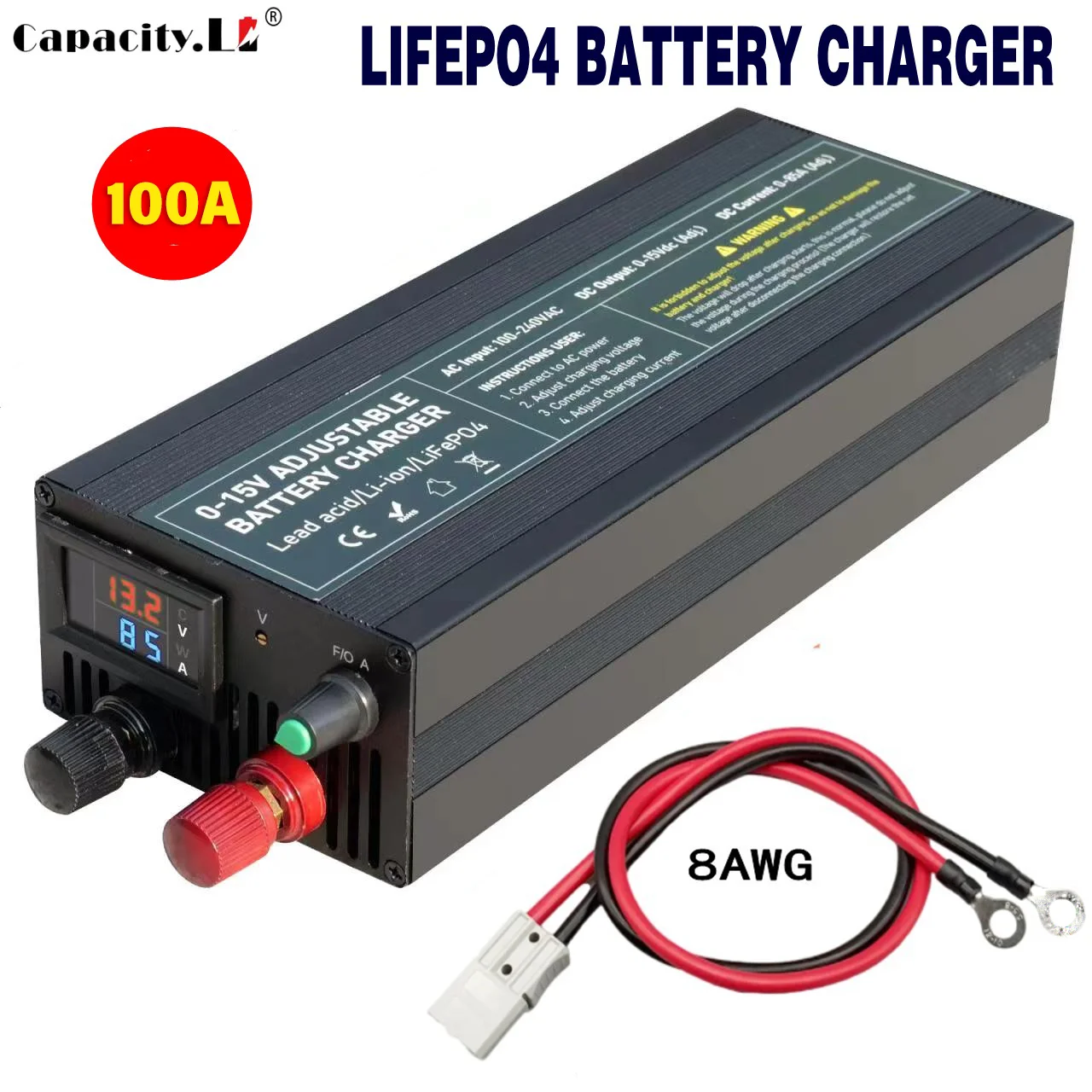 0-100V25A Lifepo4 충전기 24V48V64V72V 고속 충전기 리튬 배터리 충전기 14.6V 100A 60A 배터리 어댑터 조정 가능한 전압