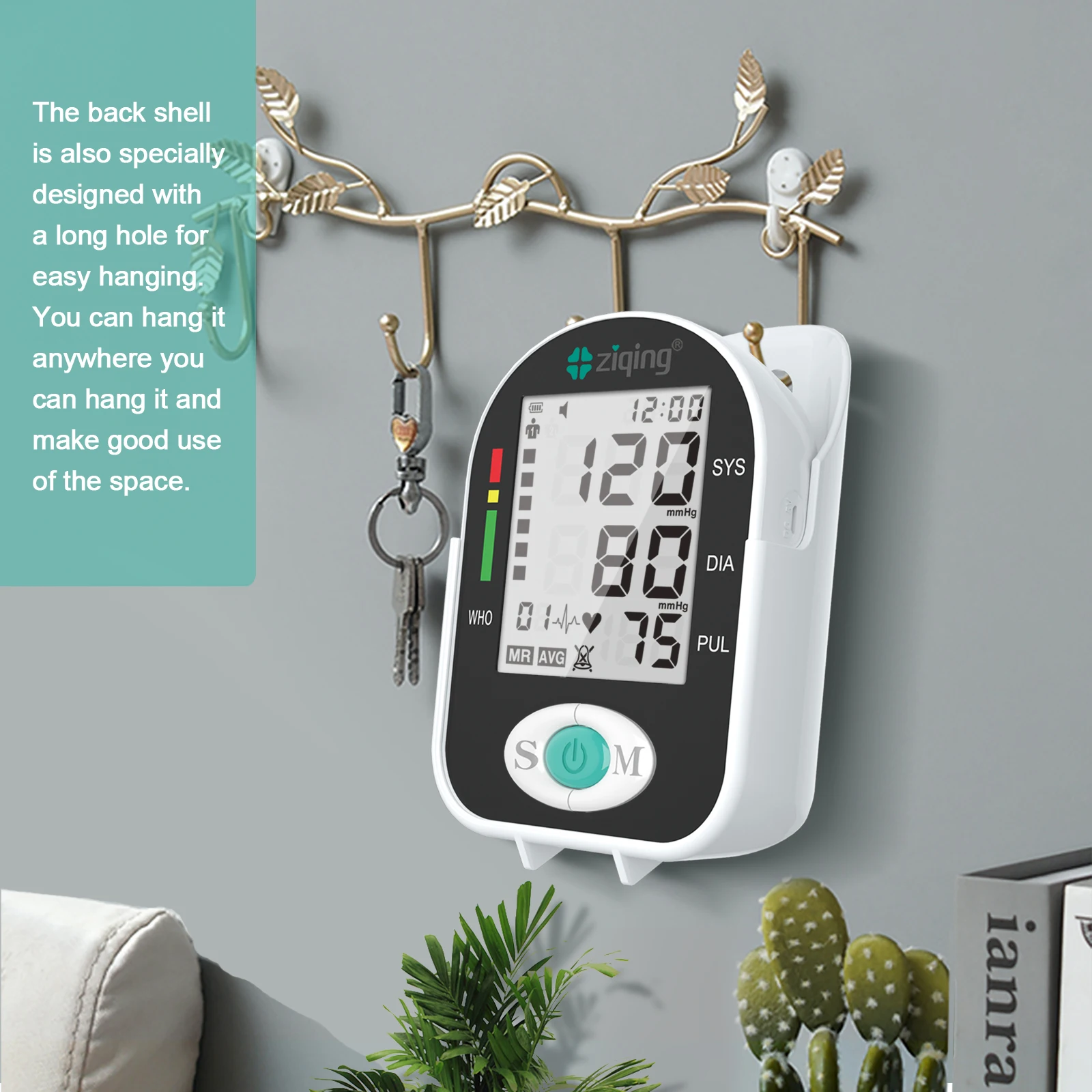 Ziqing Medical Digital Blood Pressure Wrist Monitor Automatic Arm Sphygmoman Tonometer Cuff Tensiometer Heart Rate Pulse Meter