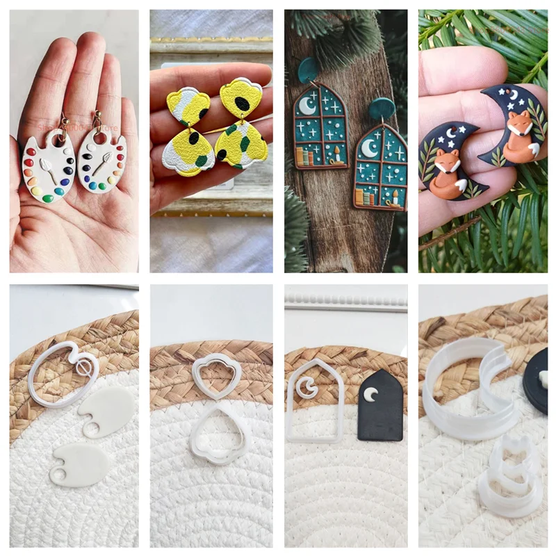 Clay Cutters Soft Pottery Polymer Clay Cutter Pottery DIY INS French Earrings U Pattern Cutting Dies for Earring Jewelry Pendant Making