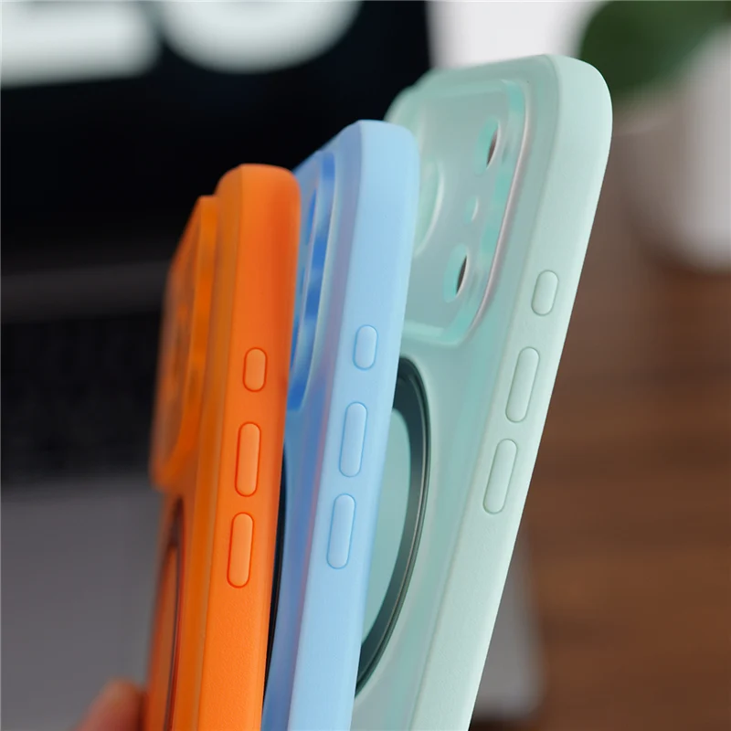 Magnetic Rotating Matte Phone Case with Full Lens Protection - Shockproof & Magsafe Compatible