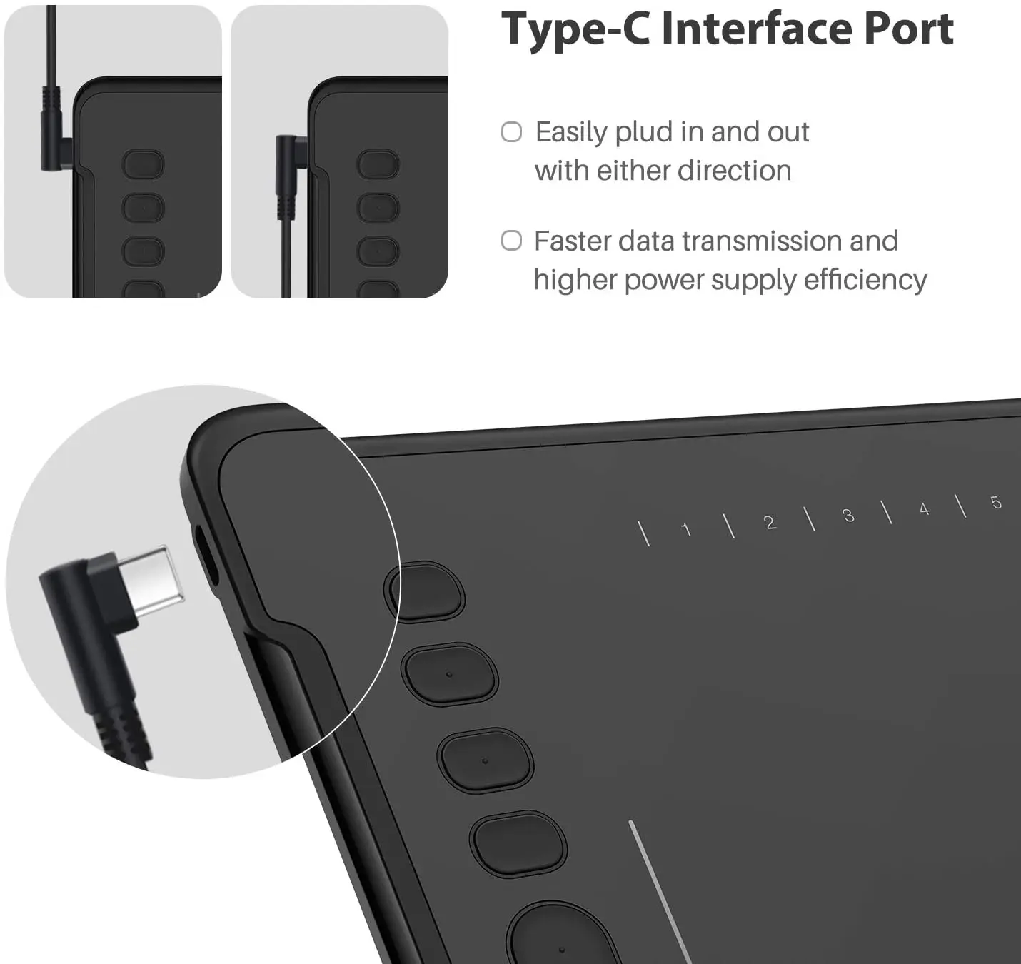 Huion H1161 Drawing Tablet 11x6 Inch Graphics Tablets for Artist Animation Design Painting with Touch Strip 26 Press Keys - Image 3