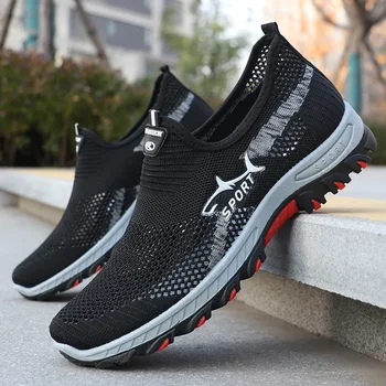 Summer new sports shoes men's running shoes autumn gray breathable mesh walking casual shoes men's sneakers zapatillas 1