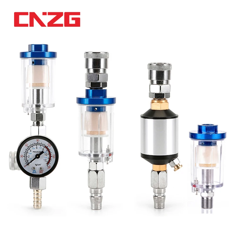 Spray Gun Air Regulator Gauge In-line Oil Water Trap Filter Separator JP/EU/US Adapter Pneumatic Tools For Airbrush 2
