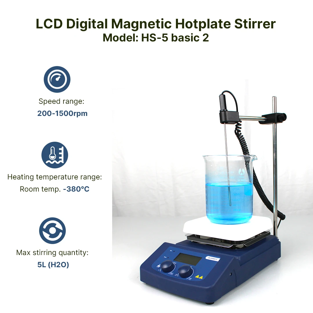 

Lab1st LCD Digital Magnetic Hotplate Stirrer 1500rpm Laboratory Magnetic Stirrer