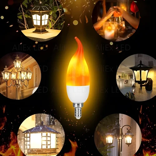 USB E14 E27 B22 Led 시뮬레이션 불꽃 전구 9W AC85-265V Luces 홈 전자 액세서리 전구 불꽃 빛 효과 전구 Lampada 5