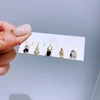 5pcs/set Mixed Design Villains Stud Earrings for Women Girls Gold Color Cubic Zirconia Gift Jewelry 5