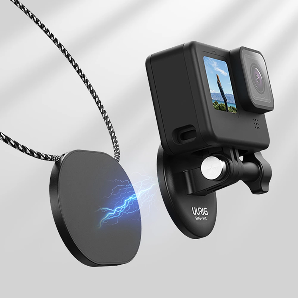 랜야드 달린 마그네틱 액션 카메라 브래킷, DJI 액션용 셀카 거치대, 퀵릴리즈 목 걸이 브래킷
