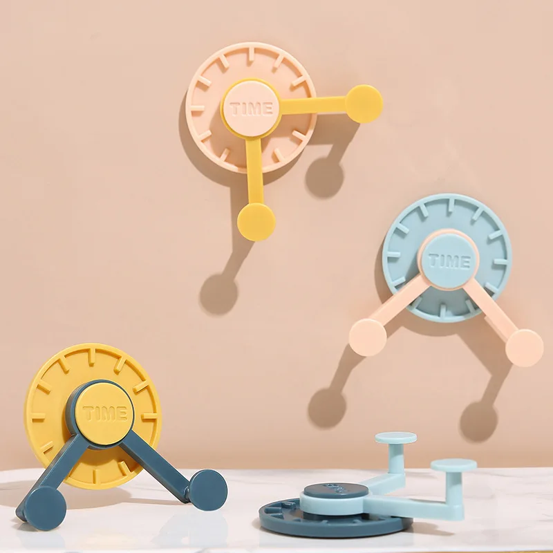 

Clock-shaped Hooks Sticky Stickers Wall-mounted Hooks Suction Cups Hole-free Wall Hook Behind Kitchen Hooks Bathroom Accessories