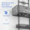 Hanging Shower Caddy No Drilling Over Head Organizer Quick Drainage Waterproof Rust-proof Shower Storage with Hooks and Baskets 3
