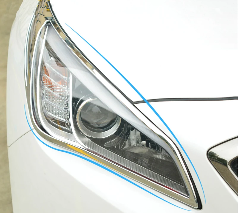 

For Hyundai Sonata MK9 2015 2016 2017 ABS Chrome Headlight Lamp Cover Trim Car Accessories Stickers