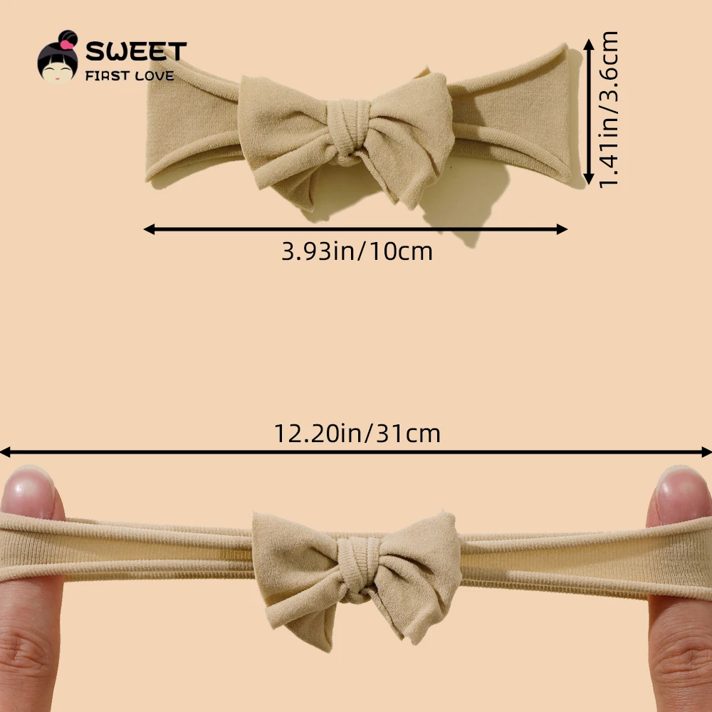 3Pcs/Set Bows Knotted Newborn Baby Girl Headbands Solid Color Soft Nylon Elastic Baby Headband Hair Accessories For Kids