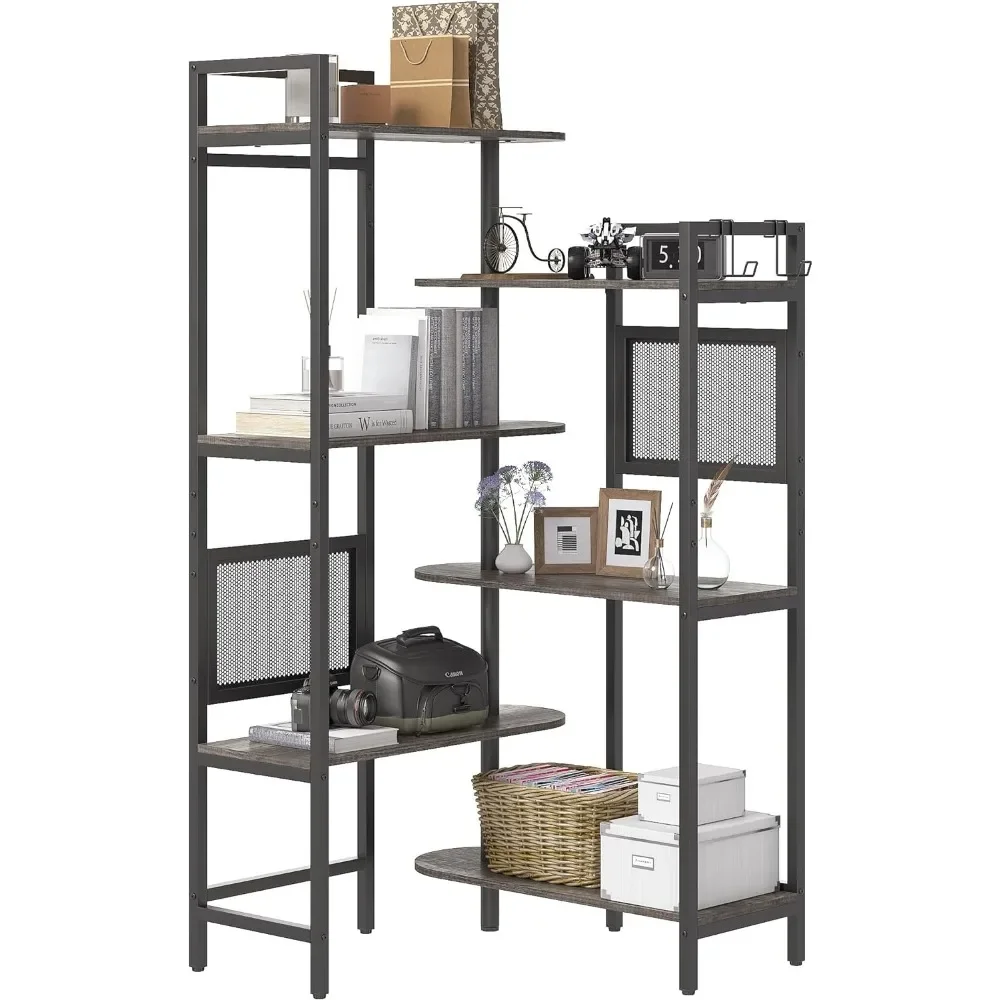 

Open Storage Shelves Corner Bookshelf Adjustable Wood Bookcase Open Shelf Organizer for Home Office Freight free