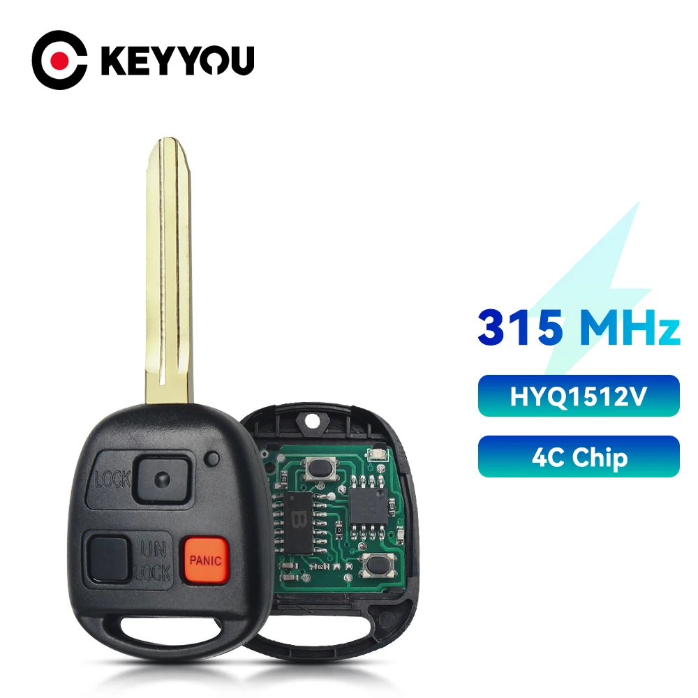 KEYYOU для Toyota Дистанционное управление Автомобильный ключ 315 МГц 4C Чип HYQ1512V Land Crusier