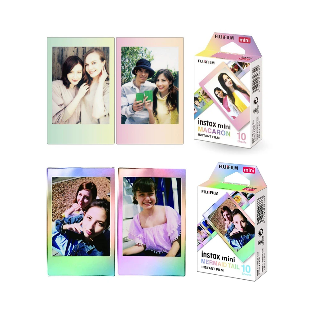 10/20 Sheet Fujifilm Instax Mini Film Mermaid Tail + Macaroon Instax Mini 12 Color Films For Fuji Instant Mini 11 7s 70  Camera