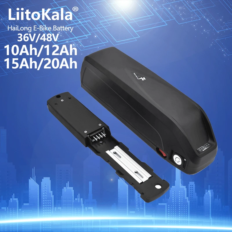 LiitoKala 36V 48V 10Ah 12Ah 15Ah 20Ah Electric Bike Battery Hailong 18650 Cells Pack Powerful Bicycle Lithium Battery USB Port