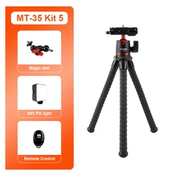 COMAN MT - 35 Versatile Flexible Tripod with Hidden Phone Mount and Cold Shoe for Cameras and Smartphones (MT - 35 Kit 5)