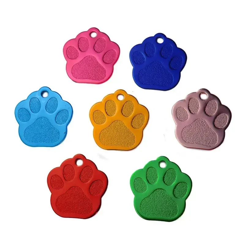 

Pendant Plate 100pcs Name Tags Cat Personalized Tag Accessories Collar Custom Dog Puppy ID Engraved Pet Wholesale Paw