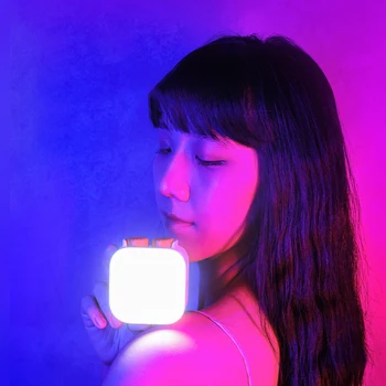 미니 핸드 헬드 휴대용 포켓 풀 컬러 RGB LED 카메라 램프, 라이브 비디오 사진 필 라이트 페이셜 뷰티 Led DSLR 조명