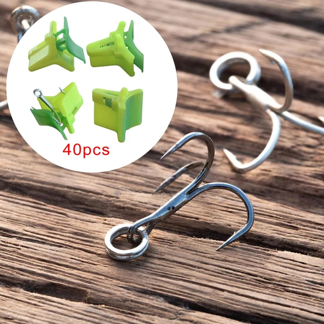 40 Pieces Hooks Safety Cap Treble Hook Protector Hooks Holder