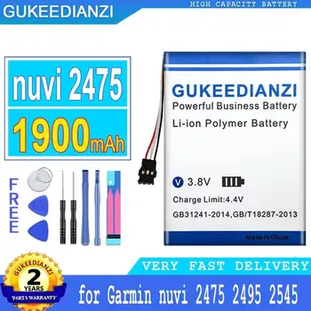 Dispositivo di navigazione GPS sicuro Batteria affidabile Alimentazione per Garmin Nuvi 2475 2495 2545 2515 2565 2555 2595 1900Mah