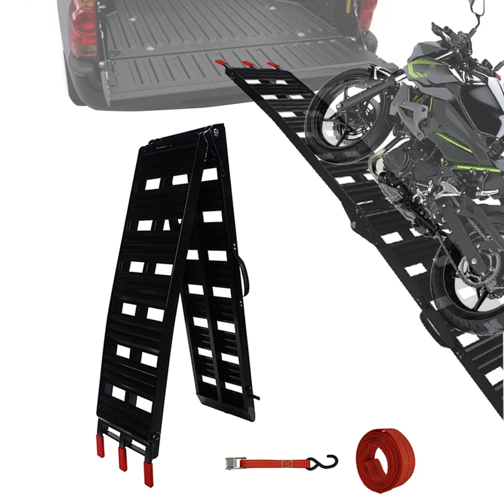 Aluminum Alloy Ladder ATV Motorcycle Folding Portable Ramps Motorbike