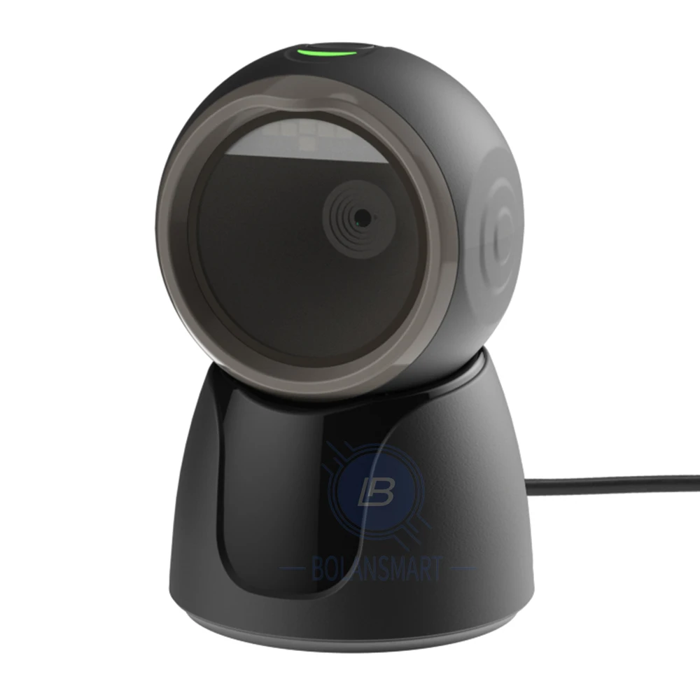 Desktop USB Wired 2D Barcode Scanner Hands-Free Omnidirectional QR Bar Code Reader Scanning Platform With Large Screen