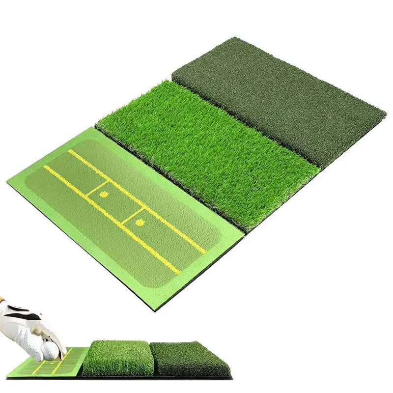 

Golf Training Mat 3-in-1 Batting Mat Golf Practice Mats Detection Aid Hitting Surfaces Portable Golf Training Aids For Chipping