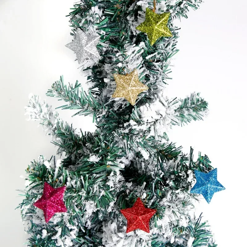 Gold glitter star ornaments Christmas tree hanging pendant 2026 Christmas decorations home Navidad New Year party DIY gift
