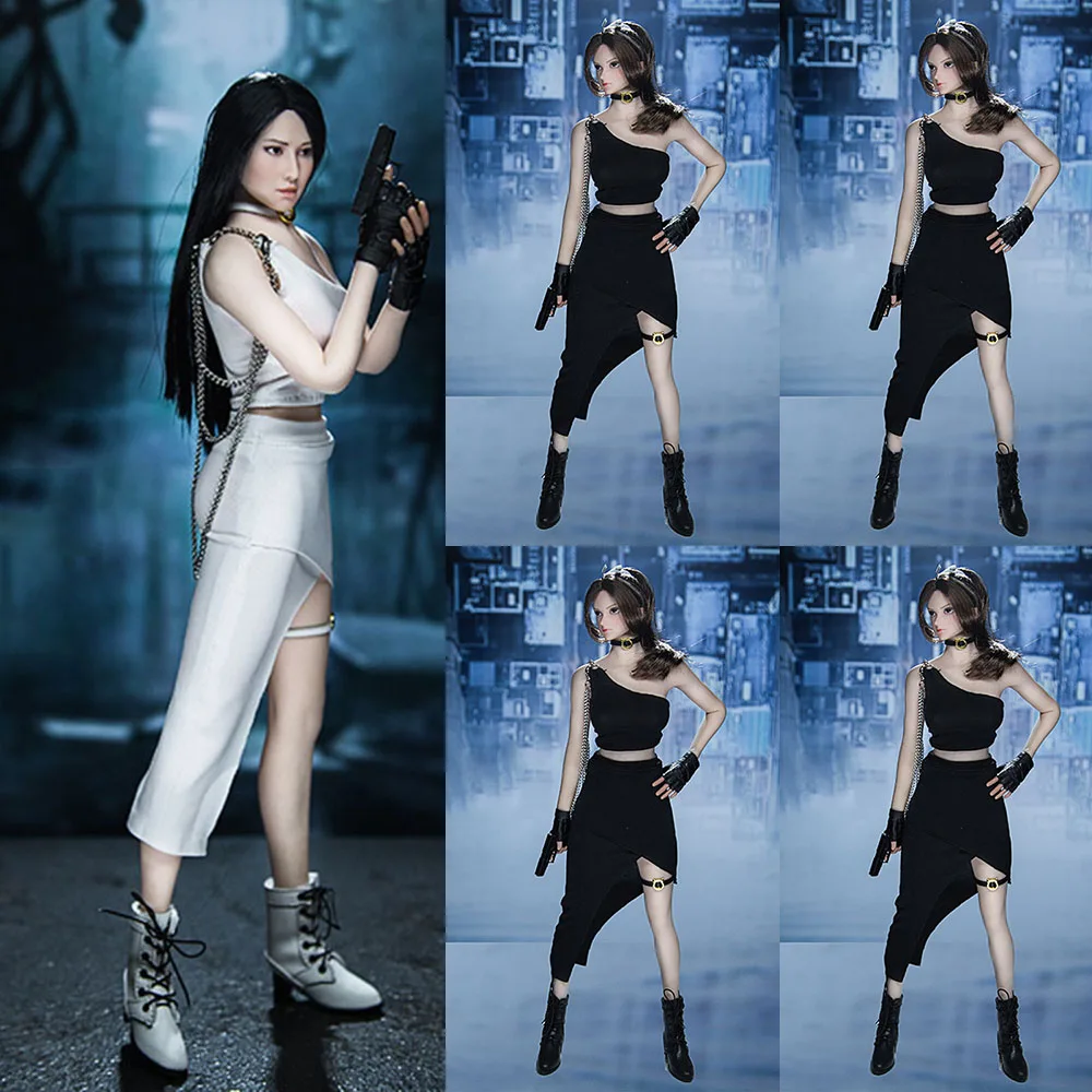 

Cdtoys Cd028 1/6 Female Soldier Tank Tops Sexy Crop Vest Boots Off Shoulder Tops Skirt With Weapon For 12" Action Figure Body