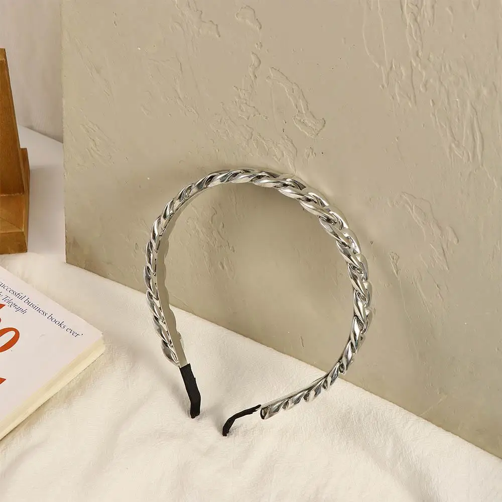 

Обруч для волос с металлической цепочкой, крутая акриловая повязка на голову для девушек и женщин, аксессуары для волос