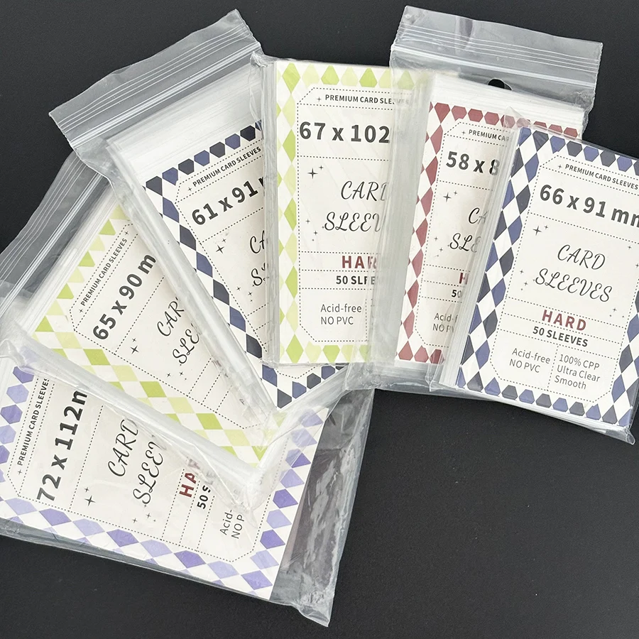 SKYSONIC Kpop Card Sleeves Multi Size Clear Holder For Holo Postcards Top Load Film Photocard Game Cards Protector 50pcs card holder photo card holder card protector idol card protector postcard holder
