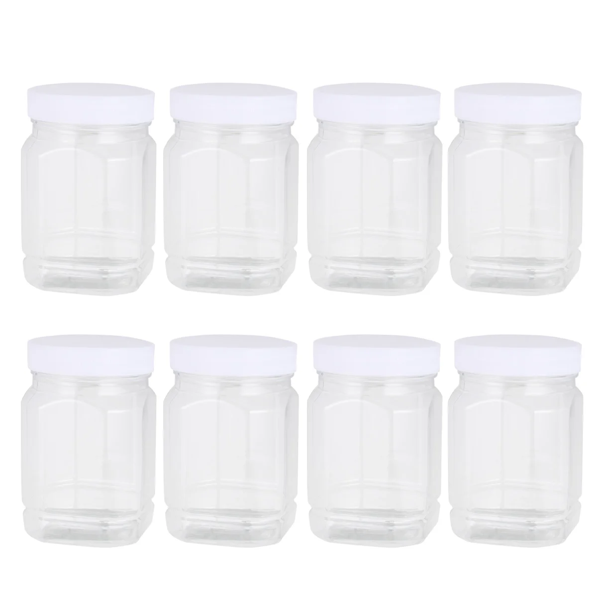 

Plastic Storage Jars with Ribbed Liner Screw On Lids Cereal Dry Food Container Airtight Leakproof Storage Bottle (360ml)