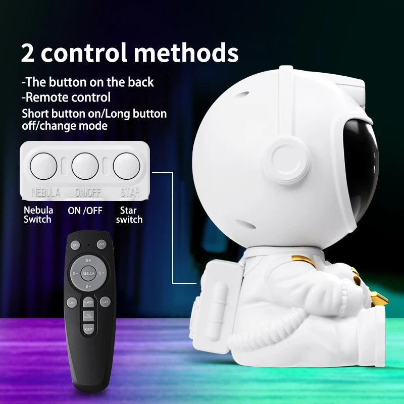 LED Astronaut Projector Night Light Nebula Sky Ceiling Galaxy Star Lights for Bedroom Home Party