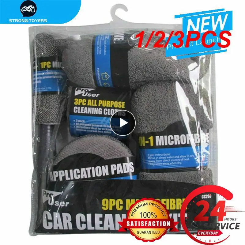 

1/2/3PCS Car Wash Cleaning Kits Microfiber Towels Blush Sponge Wash Glove Polish Care Applicator Pads Auto Detailing Washing