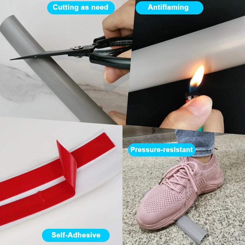 TV Cord Cover 1M Floor Cord Cover for Extension Cords Wire Cord Hider Protector 15mm W&times;10mm H &times;1000mm L