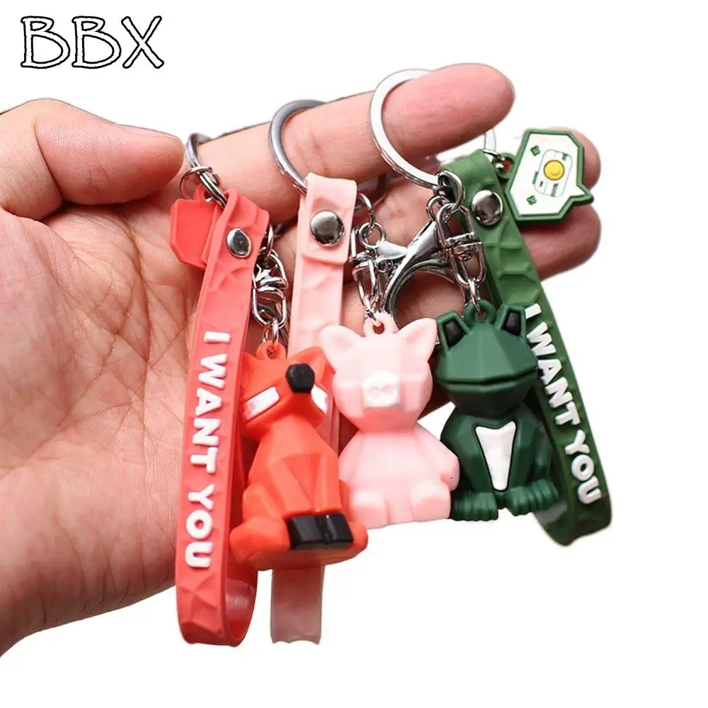 

Creative Cartoon Geometric Faceted Dinosaur Unicorn Panda Car Keychain Backpack Keychain Gifts