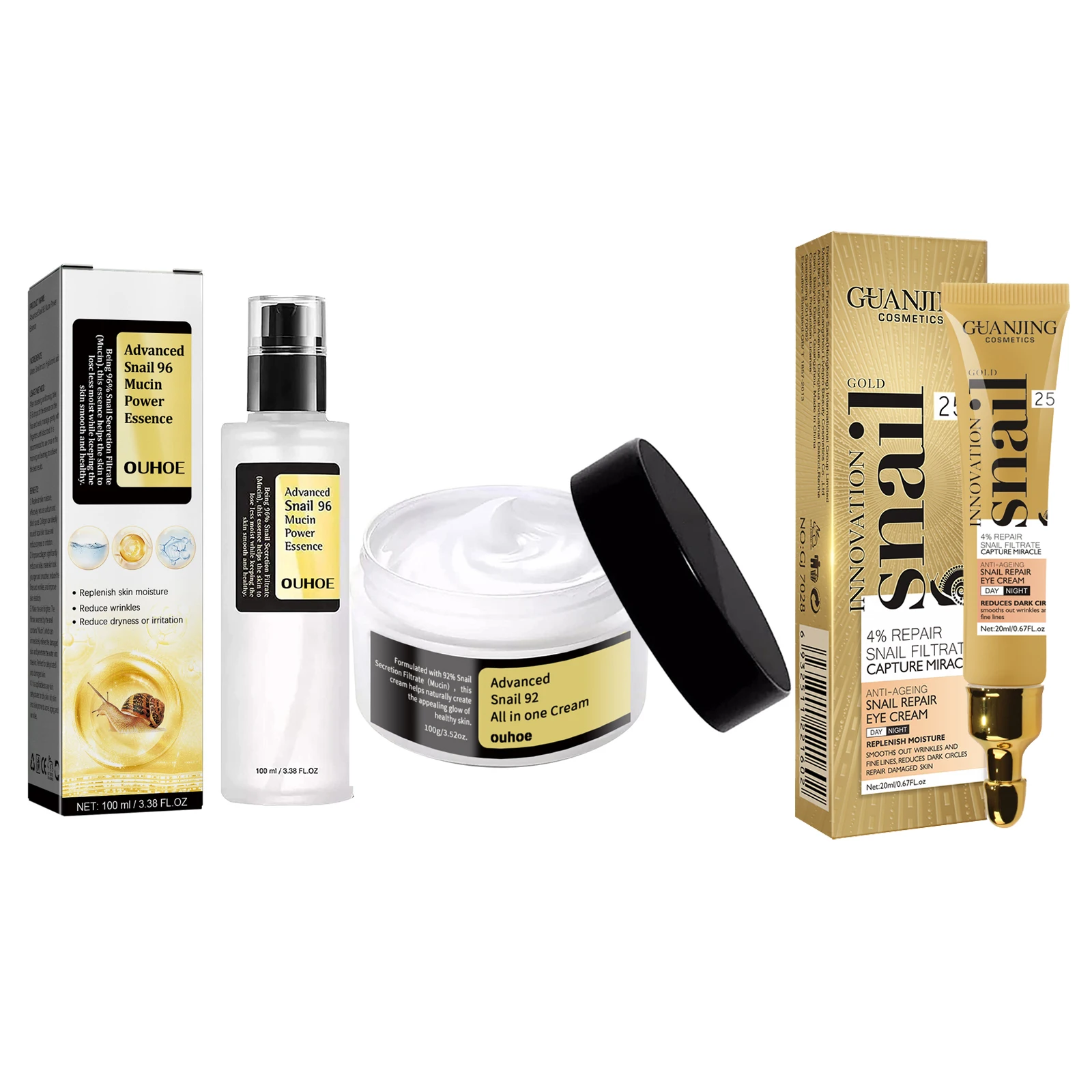 Collagen Snail Mucin 92% Repair Face Cream Repairing Lift Firm Anti-aging Fade Fine Lines Acne Treatment Brightening Skin Care